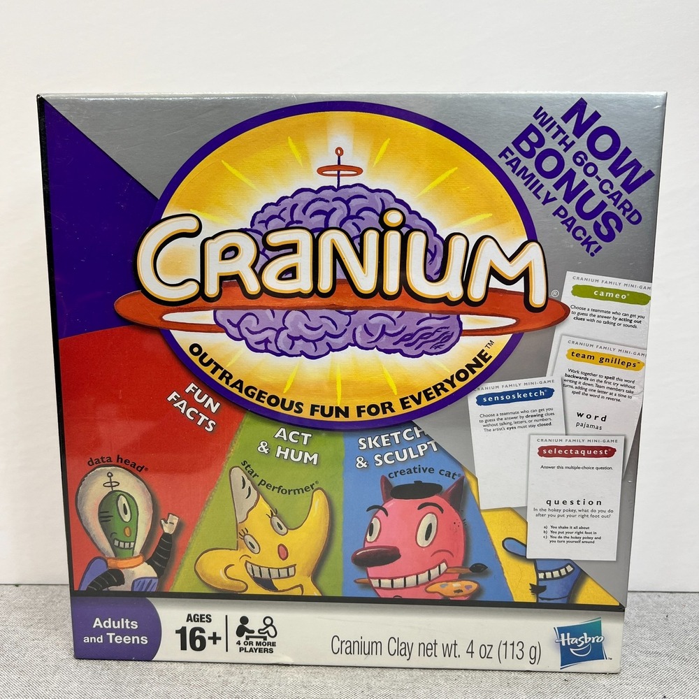 Hasbro Cranium Board Game with Bonus 60-Card Family Pack New Sealed